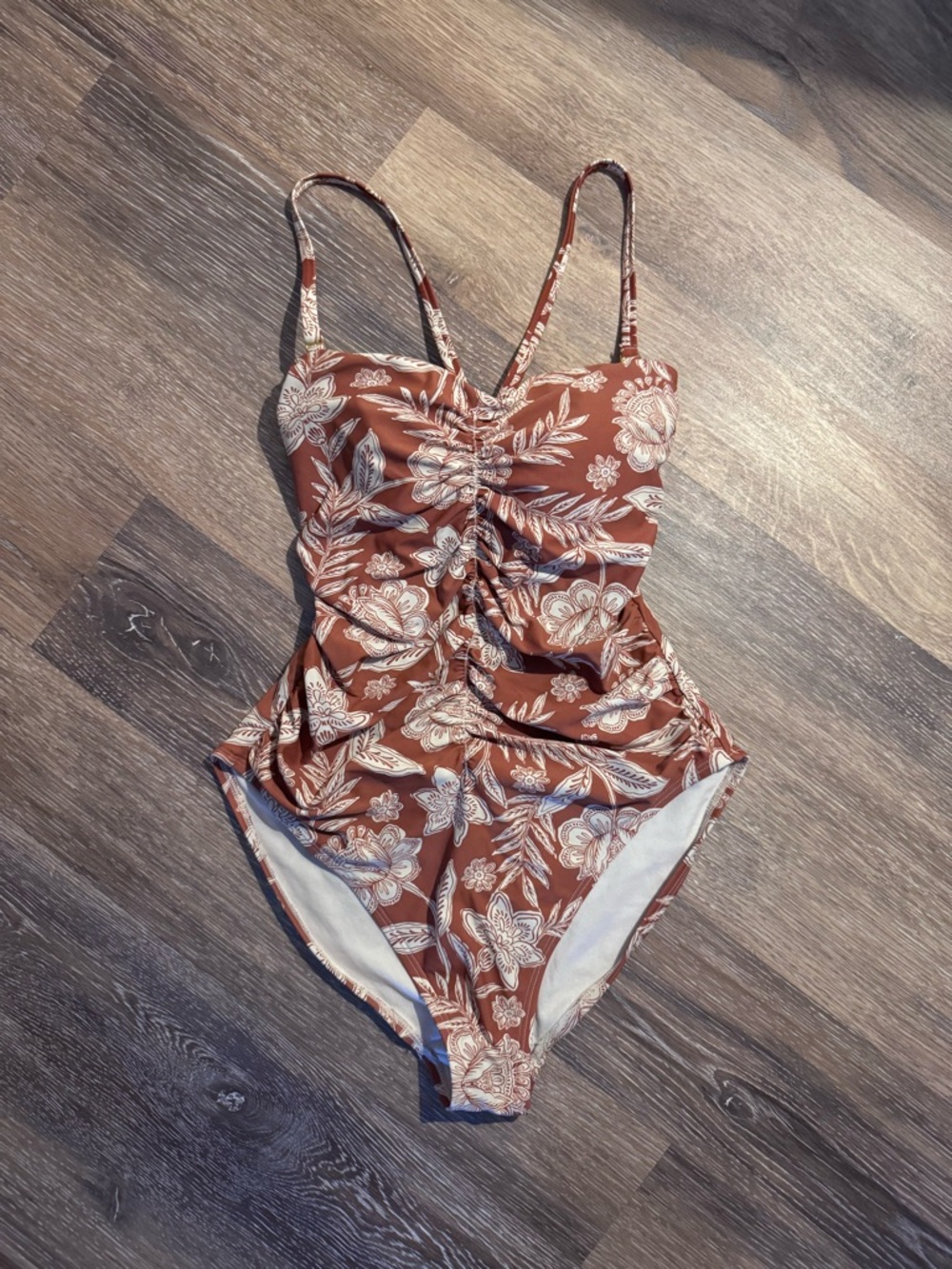 Shade & Shore Brown Botanical one piece